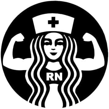 RN אחות קפה SBX מדבקה ויניל מדבקה | מכוניות משאיות טנדרים מחשב נייד | שחור | 5.5 x 5.5 אינץ | DUC941
